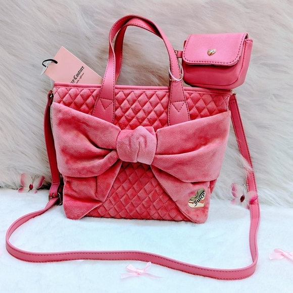 Juicy Couture Tied with a Bow Tote. Color Pink Lemonade 🩷🍋 - Picture 1 of 9